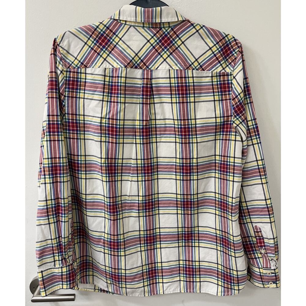 Talbots Size Large checkered Button Down Long Sle… - image 4